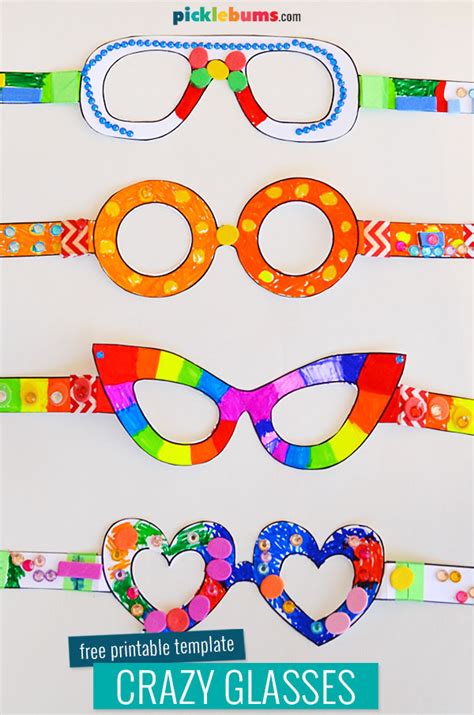 printable crazy glasses template